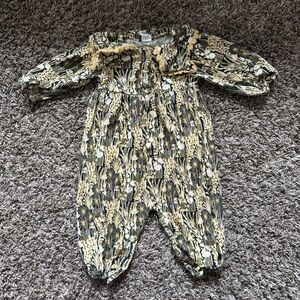 Kate Quinn Bamboo Black and Cream Patterned Romper